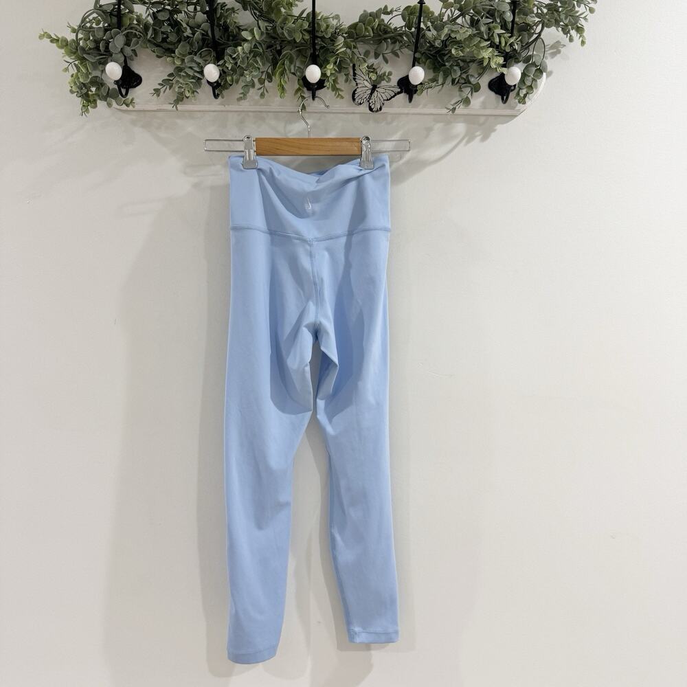 Nike Baby Blue Dri Fit Leggings With Yellow Pipping Small Athletic Athlesiure D5 - Picture 4 of 6